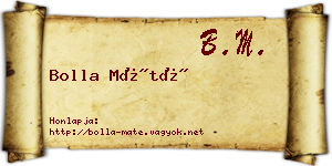 Bolla Máté névjegykártya